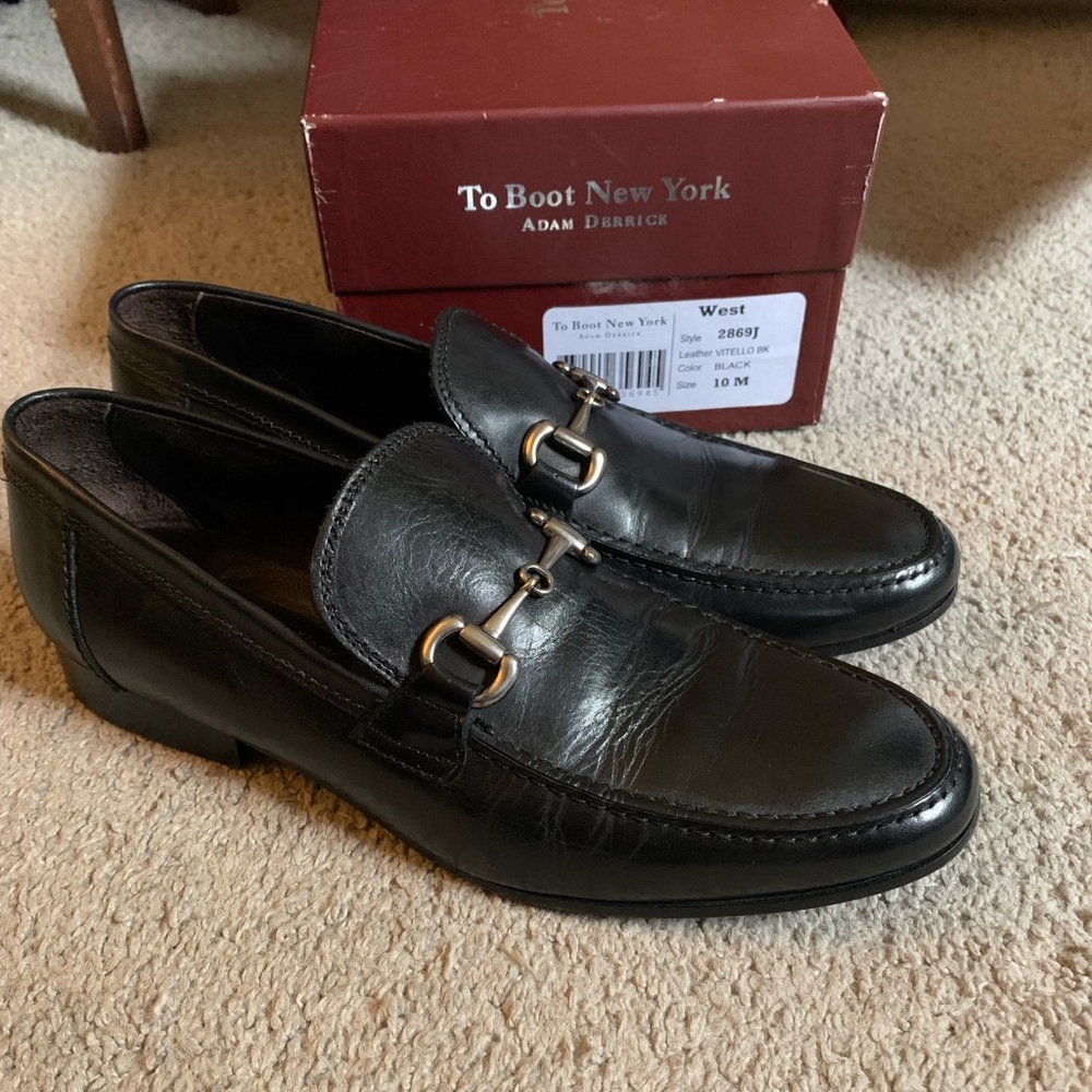 To Boot New York Black leather bit loafer